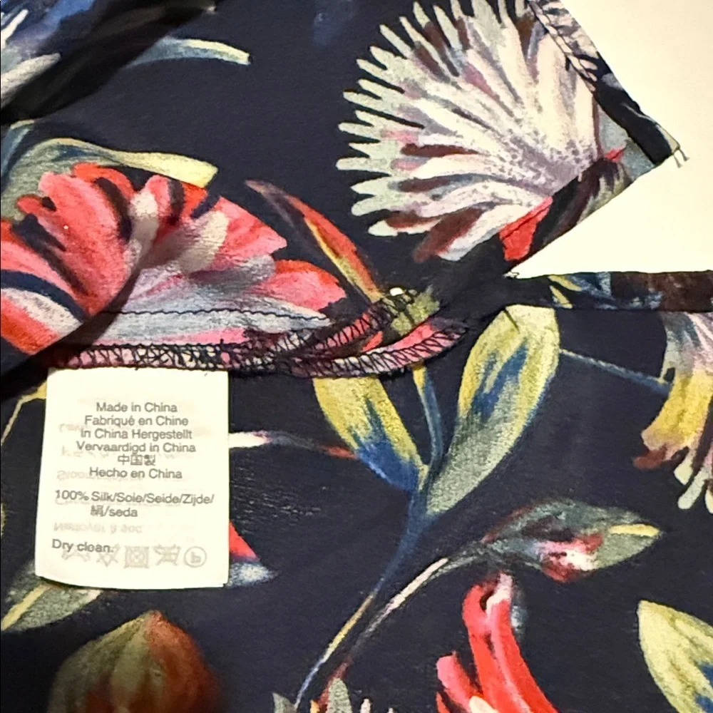 J. Crew Multicolor Floral Blouse XS 100%silk
